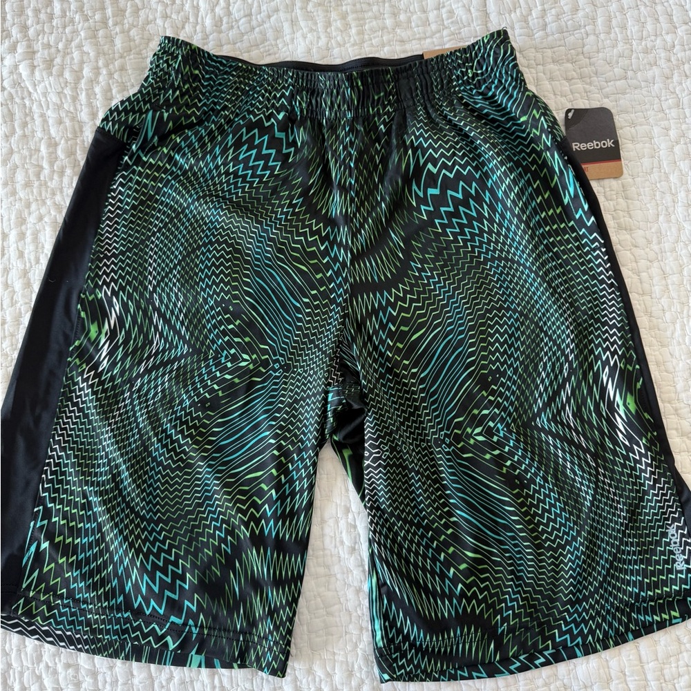 Reebok Glow Green and Black Performance Shorts